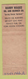 Matchbook Cover - Harry Magee Oil Burner Delco Philadelphia PA