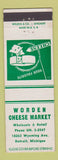 Matchbook Cover - Worden Cheese Market Detroit MI
