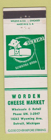 Matchbook Cover - Worden Cheese Market Detroit MI