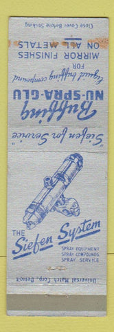 Matchbook Cover - Buffing Nu Spra Glu Metal Finishes Detroit MI WEAR