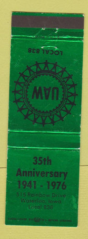 Matchbook Cover - UAW Union Waterloo IA 1976
