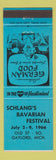 Matchbook Cover - Schlang's Bavarian Festival Gaylor MI 1966 BLUE