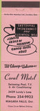 Matchbook Cover - Coral Motel Niagara Falls ON