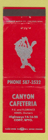 Matchbook Cover - Canyon Cafeteria Cody WY WEAR