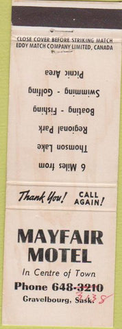 Matchbook Cover - Mayfair Motel Gravelbourg SK