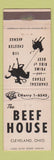 Matchbook Cover - Beef House Cleveland OH
