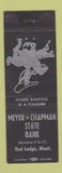 Matchbook Cover - Meyer and Chapman State Bank Red Lodge MT