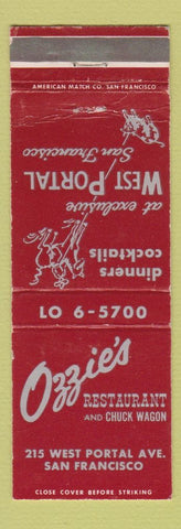 Matchbook Cover - Ozzie's Restaurant San Francisco CA WEAR