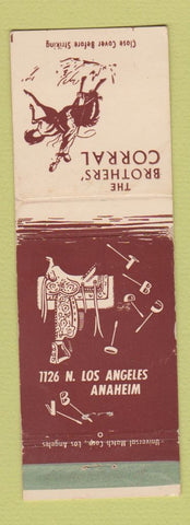 Matchbook Cover - Brothers' Corral Anaheim CA
