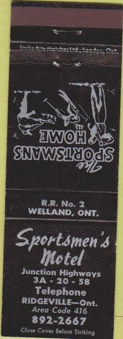 Matchbook Cover - Sportsmen's Motel Ridgeville ON