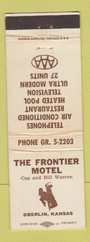 Matchbook Cover - Frontier Motel Oberlin KS WEAR
