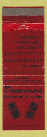 Matchbook Cover - Domino's Restaurant Des Moines IA