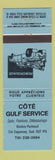 Matchbook Cover - Cote Gulf Service oil gas Saguenay QC BLUE