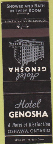 Matchbook Cover - Hotel Genosha Oshawa ON