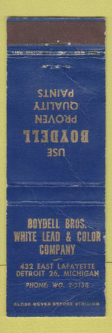 Matchbook Cover - Boydell Bros White Lead Color Paint Detroit MI WORN