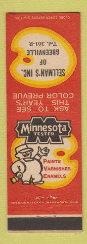 Matchbook Cover - Minnesota Tested Paints Sellman's Greenville MN?