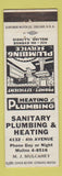 Matchbook Cover - Sanitary Plumbing and Heating Moline IL