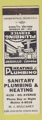 Matchbook Cover - Sanitary Plumbing and Heating Moline IL