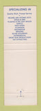 Matchbook Cover - Marty's Tool and Die Welding Detroit MI