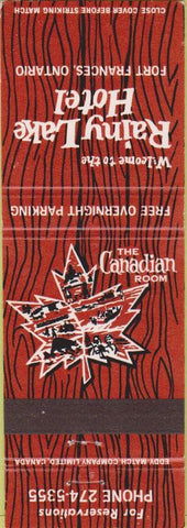 Matchbook Cover - Rainy Lake Hotel Fort Frances ON