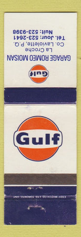 Matchbook Cover - Gulf oil gas Romeo Moisan Laviolette QC