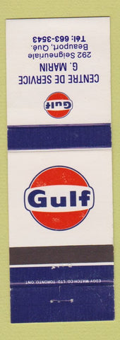 Matchbook Cover - Gulf oil gas G Marin Beauport QC
