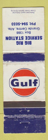 Matchbook Cover - Gulf oil gas Big Rig Grande Centre AB WORN