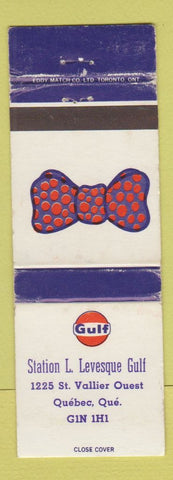 Matchbook Cover - Gulf oil gas L Levesque Quebec QC WEAR