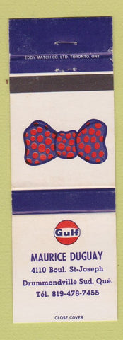 Matchbook Cover - Gulf oil gas Maurice Duguay Drummondville QC