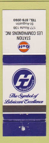 Matchbook Cover - Gulf oil gas Les Compagnons St Augustin QC
