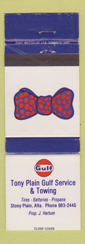 Matchbook Cover - Gulf oil gas Tony Plain Stony Plain AB