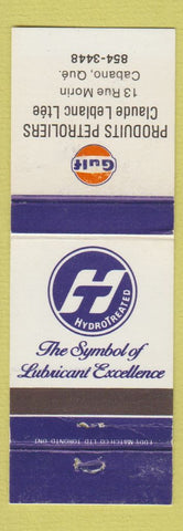 Matchbook Cover - Gulf oil gas Claude Leblanc Cabano QC