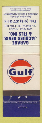 Matchbook Cover - Gulf oil gas Jacques Denis St Ubalde QC WEAR #1