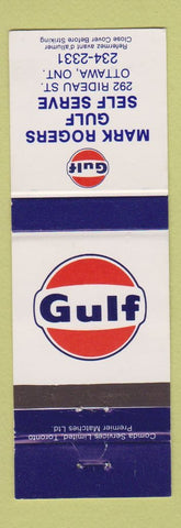Matchbook Cover - Gulf oil gas Mark Rogers Ottawa ON