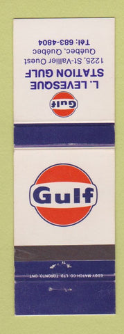 Matchbook Cover - Gulf oil gas L Levesque Quebec QC