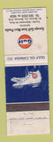 Matchbook Cover - Gulf oil gas Jean Marc Poulin Beauce QC WORN
