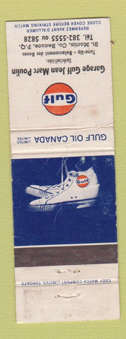 Matchbook Cover - Gulf oil gas Jean Marc Poulin Beauce QC WORN