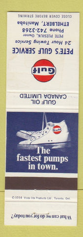 Matchbook Cover - Gulf oil gas Pete's Ethelbert MB