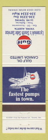 Matchbook Cover - Gulf oil gas Lyzaniuk's Viking AB