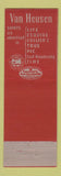 Matchbook Cover - Van Heusen Men's Clothes Ernst Birkholz Willoughby OH