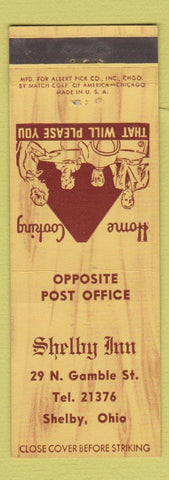 Matchbook Cover - Shelby Inn Shelby OH
