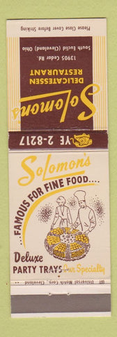 Matchbook Cover - Solomon's Restaurant Cleveland OH South Euclid