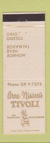Matchbook Cover - Arne Nissen's Tivoli Smorgasbord Toledo OH