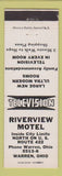 Matchbook Cover - Riverview Motel Warren OH