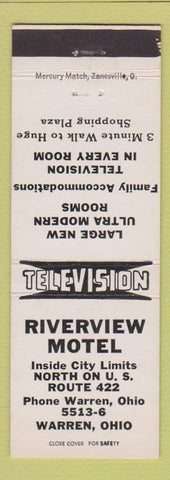 Matchbook Cover - Riverview Motel Warren OH
