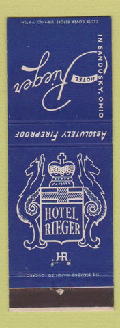 Matchbook Cover - Hotel Rieger Sandusky OH
