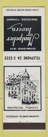 Matchbook Cover - Montpelier Tavern VT