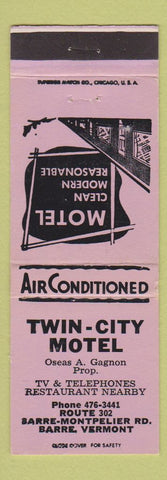 Matchbook Cover - Twin City Motel Barre VT