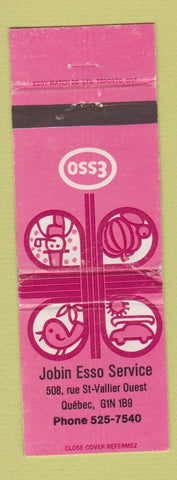 Matchbook Cover - Esso oil gas Jobin Quebec QC