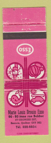Matchbook Cover - Esso oil gas Marie Louis Drouin Beauce QC WEAR